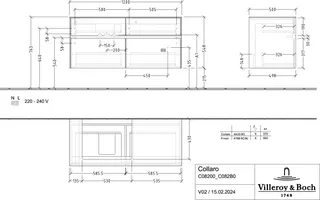 Villeroy & Boch WTUS Collaro B0 1200x548x500mm m. Bel. 4 Ausz. Waschtisch links White Matt – Bild 3
