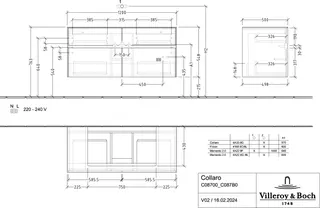 Villeroy & Boch WTUS Collaro C08700 1200x548x500mm 4 Ausz. Waschtisch m.tig Nordic Oak – Bild 4