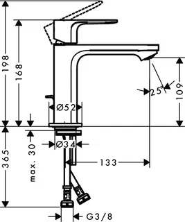 Hansgrohe Einhebel-Waschtischmischer Rebris S 110 CoolStart m.Metall Zugstange chrom – Bild 5