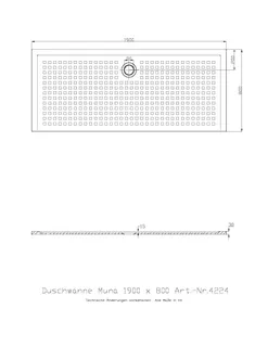 Hoesch Duschwanne Muna 1900x800x30 mit Antirutsch, Material Solique, Weiß – Bild 2