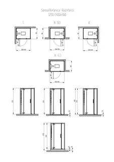 Hoesch DB SensePerience RE 1200x900 re. bodenbündig, Wände Weiß – Bild 2