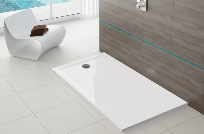 Hoesch Duschwanne Muna S 900x750x30 ohne Antirutsch, Material Solique, Weiß