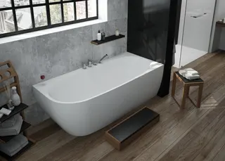 Hoesch Badewanne iSensi Eck 1600x750 Monolith re. mit Überlaufschlitz, ang. Sch. – Bild 2