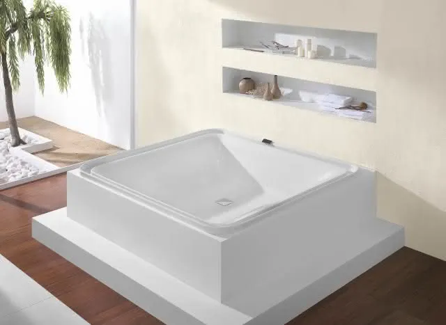Hoesch Badewanne Ergo+ Quadrat 2075x1950 Weiß/verchromt