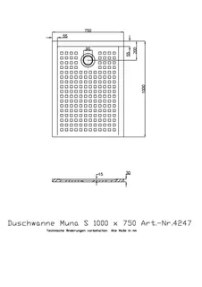 Hoesch Duschwanne Muna S 1000x750x30 mit Antirutsch, Material Solique, Weiß – Bild 2