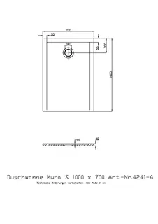 Hoesch Duschwanne Muna S 1000x700x30 ohne Antirutsch, Solique, Weiß Matt – Bild 2