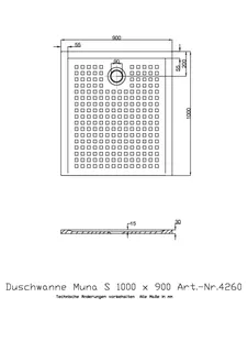 Hoesch Duschwanne Muna S 1000x900x30 mit Antirutsch, Material Solique, Weiß – Bild 2