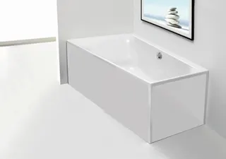 Hoesch Zubehör Glasverkleidung Weiß Ecke Badewanne Trapez 1800x1400 links