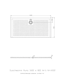 Hoesch Duschwanne Muna 1600x800x30 mit Antirutsch, Material Solique, Weiß – Bild 2