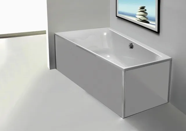 Hoesch Zubehör Glasverkleidung Weiß Ecke Badewanne Trapez 1500x1000 rechts