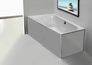Hoesch Zubehör Glasverkleidung Weiß Ecke Badewanne Trapez 1500x1000 rechts