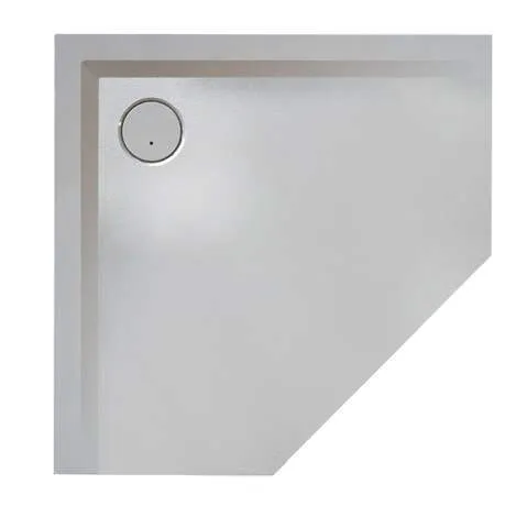 Hoesch Duschwanne Muna Fünfeck 900x900x30 mit Antirutsch, Material Solique, Weiß