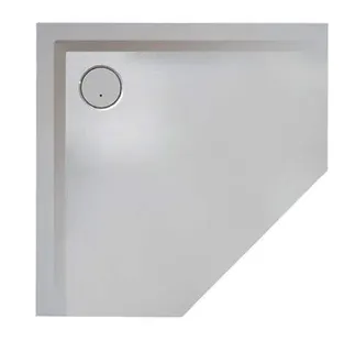 HO DW Muna Fünfeck 900x900x30 mit Antirutsch, Material Solique, Weiß