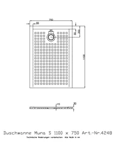 Hoesch Duschwanne Muna S 1100x750x30 mit Antirutsch, Material Solique, Weiß – Bild 2