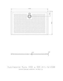 Hoesch Duschwanne Muna 1400x900x30 mit Antirutsch, Solique, Weiß Matt – Bild 2