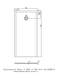 Hoesch Duschwanne Muna S 1800x900x30 ohne Antirutsch, Material Solique, Weiß – Bild 2