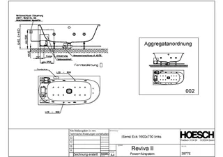 Hoesch WP iSensi Eck 1600x750 links Reviva II, Weiß/verchromt/Motor links – Bild 2