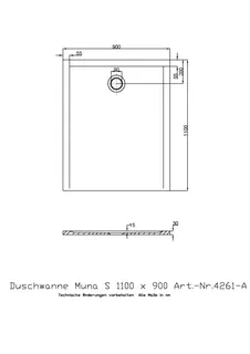 Hoesch Duschwanne Muna S 1100x900x30 ohne Antirutsch, Material Solique, Weiß – Bild 2