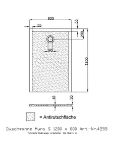 Hoesch Duschwanne Muna S 1200x800x30 mit Antirutsch, Material Solique, Weiß – Bild 2
