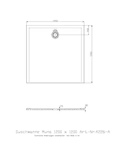 Hoesch Duschwanne Muna S 1200x1200x30 ohne Antirutsch, Mat. Solique, Schiefergrau – Bild 3
