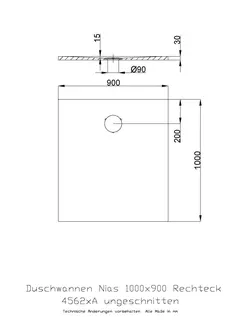 Hoesch Duschwanne Nias 1000x900x30 strukturierte Oberfl. Solique, Weiß – Bild 2