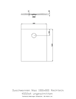 Hoesch Duschwanne Nias 1000x800x30 strukturierte Oberfl. Solique, Weiß – Bild 3