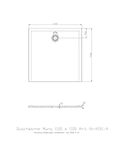 Hoesch Duschwanne Muna S 1100x1100x30 ohne Antirutsch, Material Solique, Weiß – Bild 2