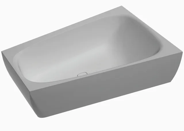 Hoesch Badewanne iSensi Trapez 1500x1000 Monolith rechts mit Überlaufschlitz, ang. Sch.