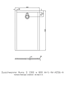 Hoesch Duschwanne Muna S 1300x800x30 ohne Antirutsch, Material Solique, Weiß – Bild 2