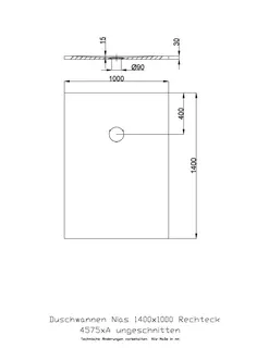 Hoesch Duschwanne Nias 1400x1000x30 strukturierte Oberfl. Solique, Weiß – Bild 2