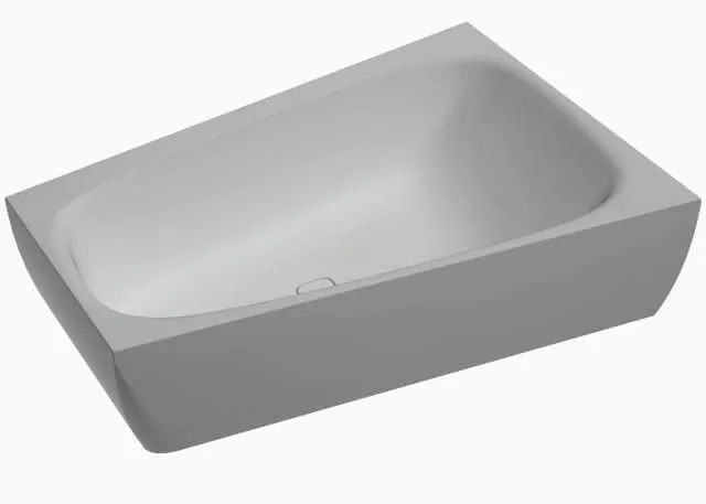 Hoesch Badewanne iSensi Trapez 1700x1000 Monolith rechts mit Überlaufschlitz, ang. Sch.