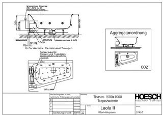 Hoesch WP Thasos 3745&Laola II Whirl+Air Weiß/verchromt/Motor links – Bild 2