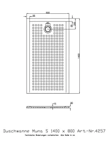 Hoesch Duschwanne Muna S 1400x800x30 mit Antirutsch, Material Solique, Weiß – Bild 2