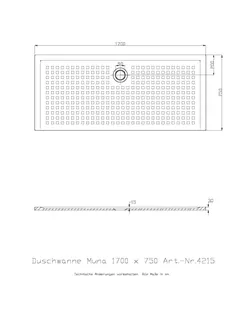 Hoesch Duschwanne Muna 1700x750x30 mit Antirutsch, Material Solique, Weiß – Bild 2