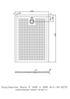 Hoesch Duschwanne Muna S 1400x1000x30 mit Antirutsch, Material Solique, Weiß – Bild 2