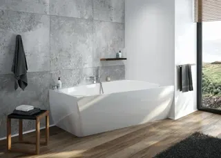 Hoesch Badewanne iSensi Trapez 1500x1000 Monolith re. m.Überlaufbefüllung Chrom, ang. Sch. – Bild 2