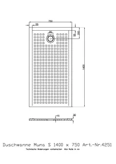 Hoesch Duschwanne Muna S 1400x750x30 mit Antirutsch, Material Solique, Weiß – Bild 2