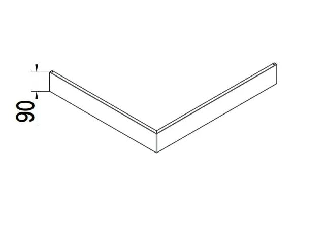 Hoesch Zubehör weiße Aluminiumschürze für SensePerience Quadrat 1000x1000 Eckvers.