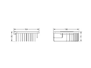 Eckschwammkorb ca. 195 x 195mm Serie CHARLESTON, VC – Bild 2