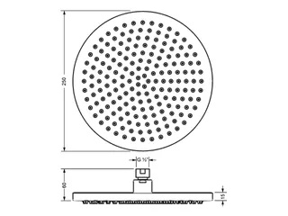 Regenbrause, Durchmesser 250 mm mit Anti - Kalk System, NM – Bild 2