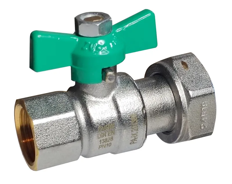HZA DVGW Wasserzähler-KH I / Ü-Mutter UNIWATER CHROM 3/4" x 3/4" PN 10 Flügel