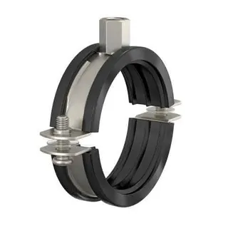 FlamcoFix Rohrschelle BRS-A 1/8, 192-202 mm, M8/10 Edelstahl, mit Gummi