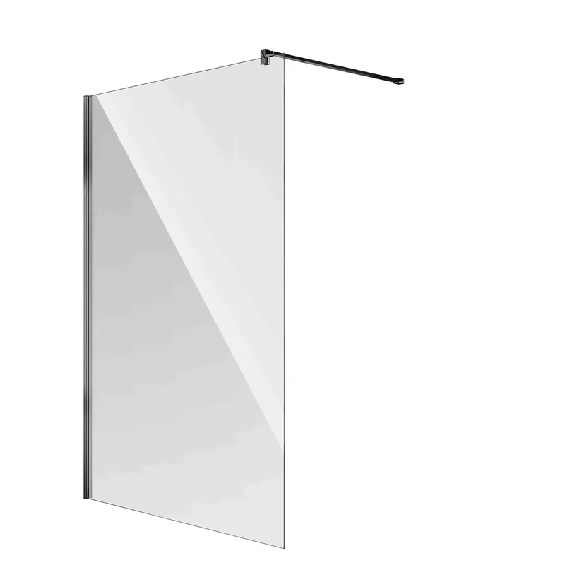 Koralle Trennwand WalkIn SL450 WWBO 80 785-800x2000 Silber matt ESG transparent