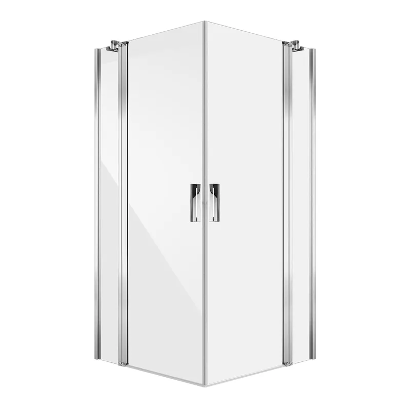 Koralle Eckdusche Schenkel SL450 EPFBOS R 90 885-900x2000 Silber matt ESG transparent