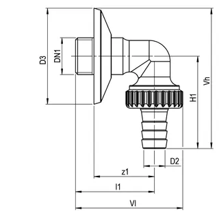 AIPS SF SEPP Kombi Wandanschlussbogen G1/2 (DN15)xG3/4 (DN20) A/A MS chr. – Bild 2