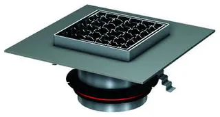 ACO Aufsatzstück Variant-CR /Fl.besand. V2A/rutschh./Gitterrost V2A/150x150
