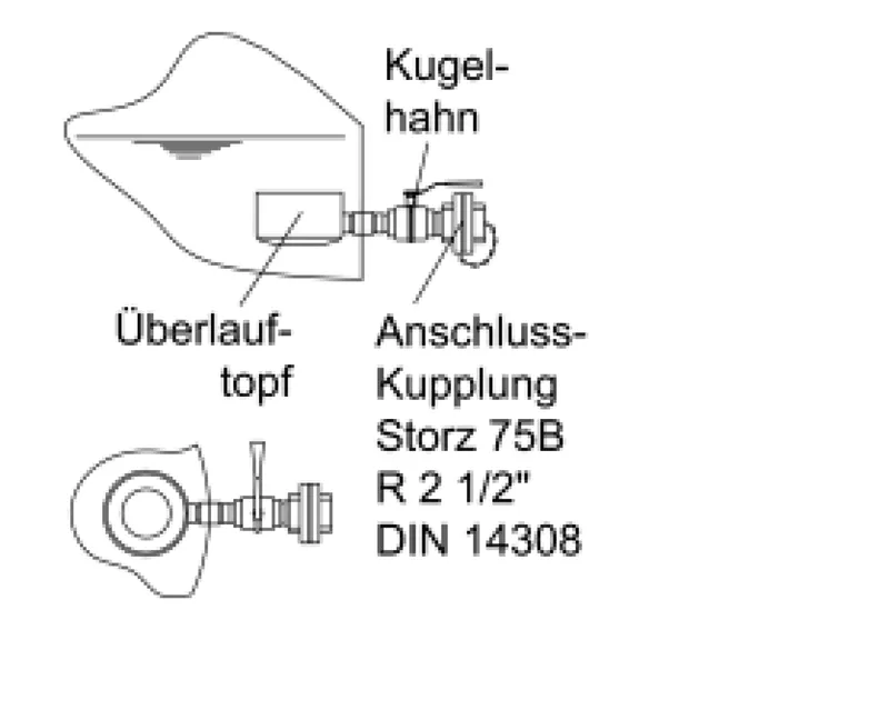 ACO Ölsabsaugung DN65 f. Coalisator R/RD/mit Kupplung