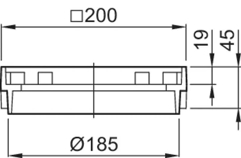 ACO Aufsatzrahmen 200x200/ Anstrich/für Bodenabläufe DN100