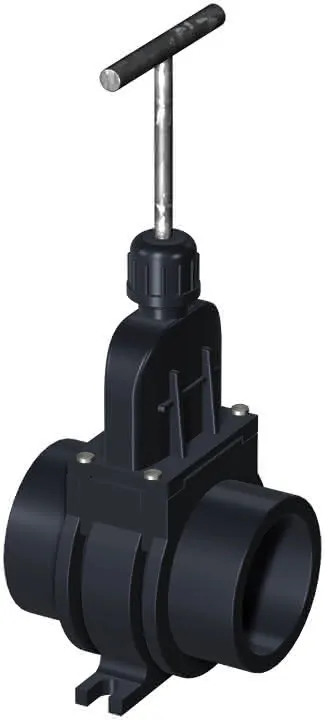 ACO Absperrschieber DN 50 m. 2 Spitzenden/aus Kunststoff