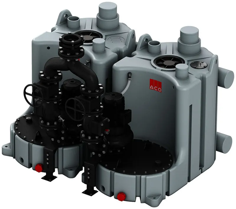 ACO Hebeanlage Muli Pro PE-K22 2Pumpen Beh. PE Vol.max. 1040L
